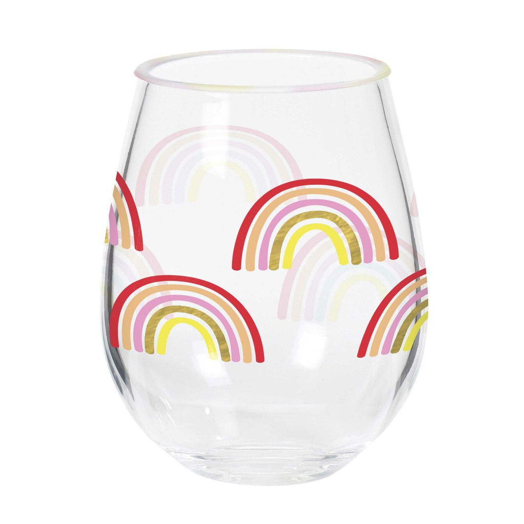 Rainbow Stemless Acrylic Wine Glass - the unicorn store