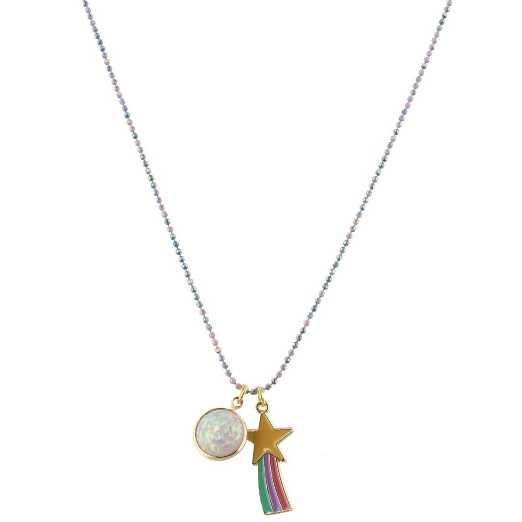 Shooting Star Charms on a Blue & Purple Chain - the unicorn store