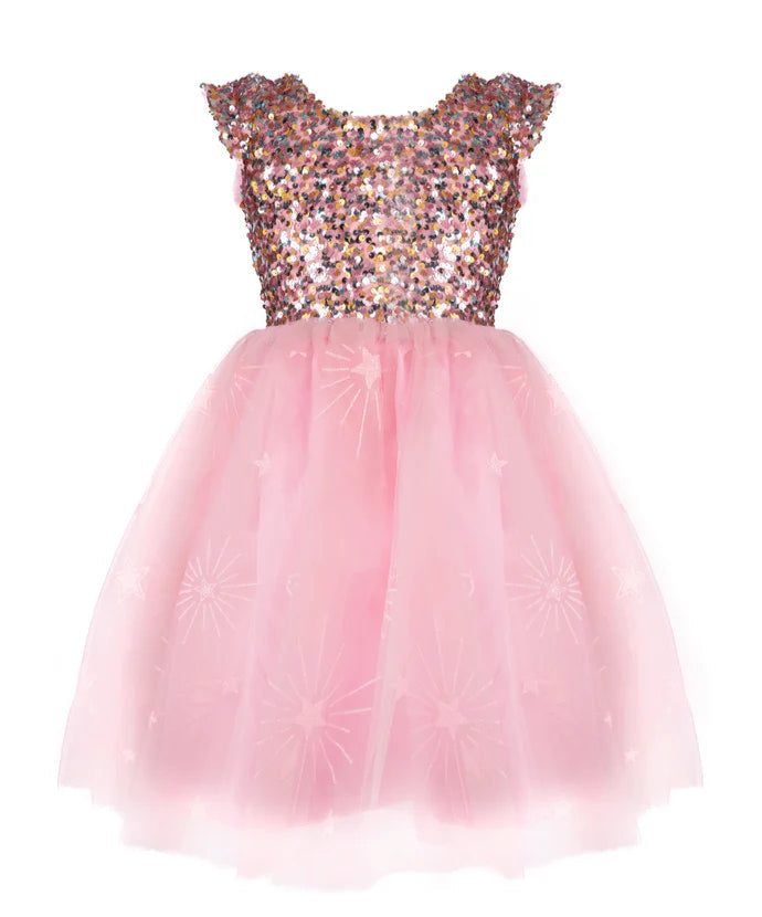 Pink dress with sequined top