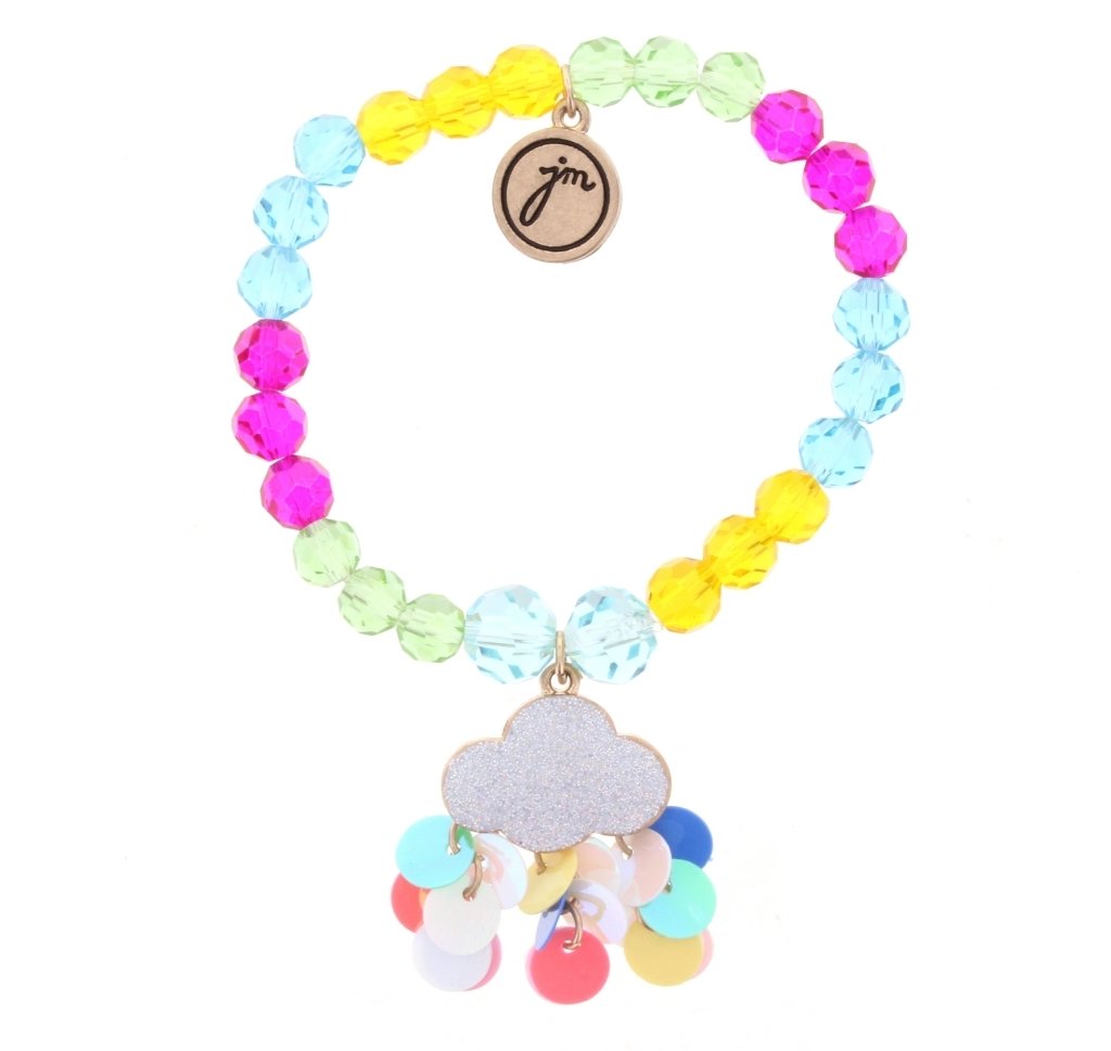 Glitter Cloud with Confetti Rain Multi Beaded Bracelet - the unicorn store