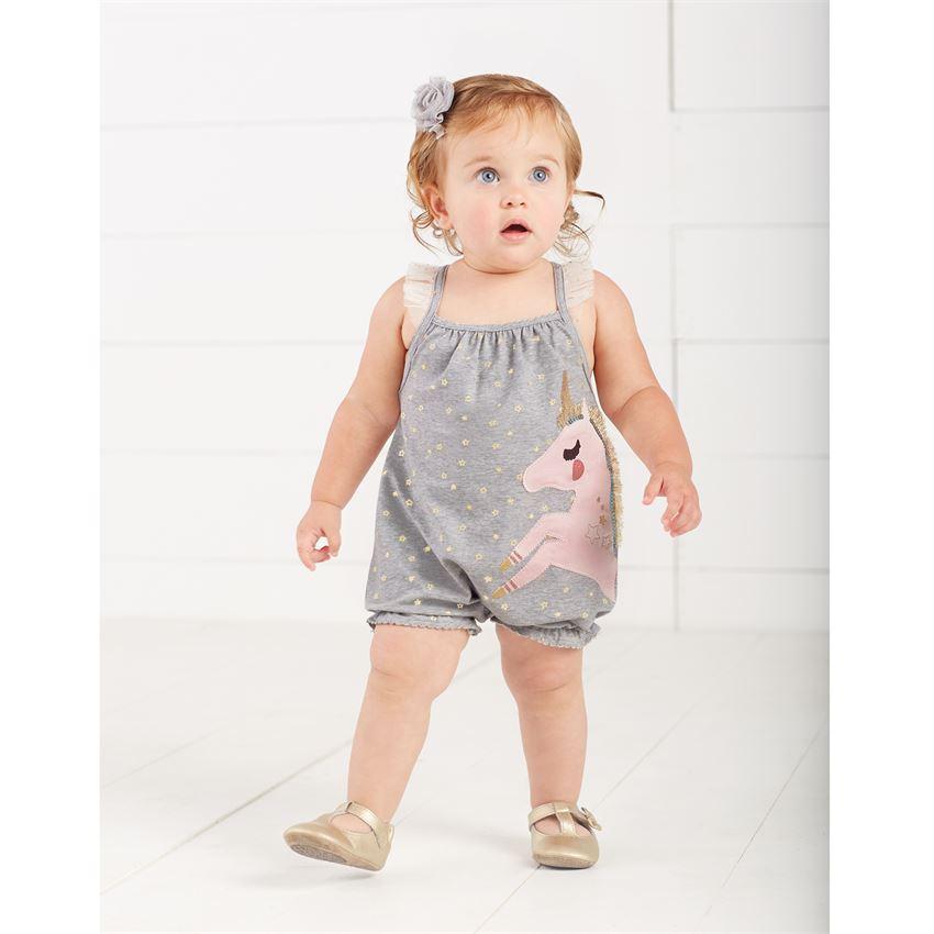 Glitter Unicorn Ruffle Bubble Romper 0-3M - the unicorn store