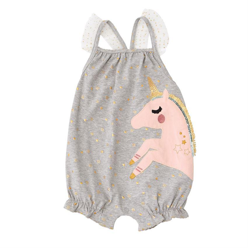 Glitter Unicorn Ruffle Bubble Romper 0-3M - the unicorn store