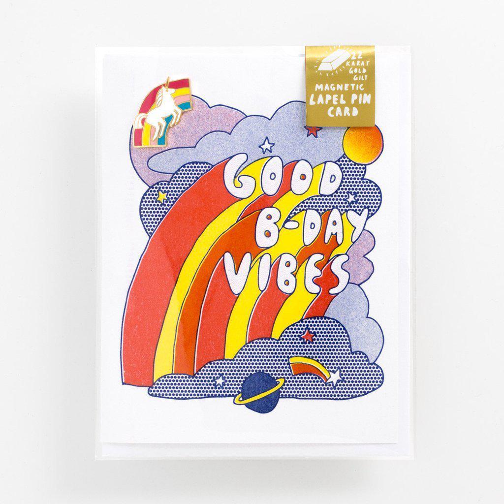 Good B-Day Vibes - Lapel Pin Card - the unicorn store