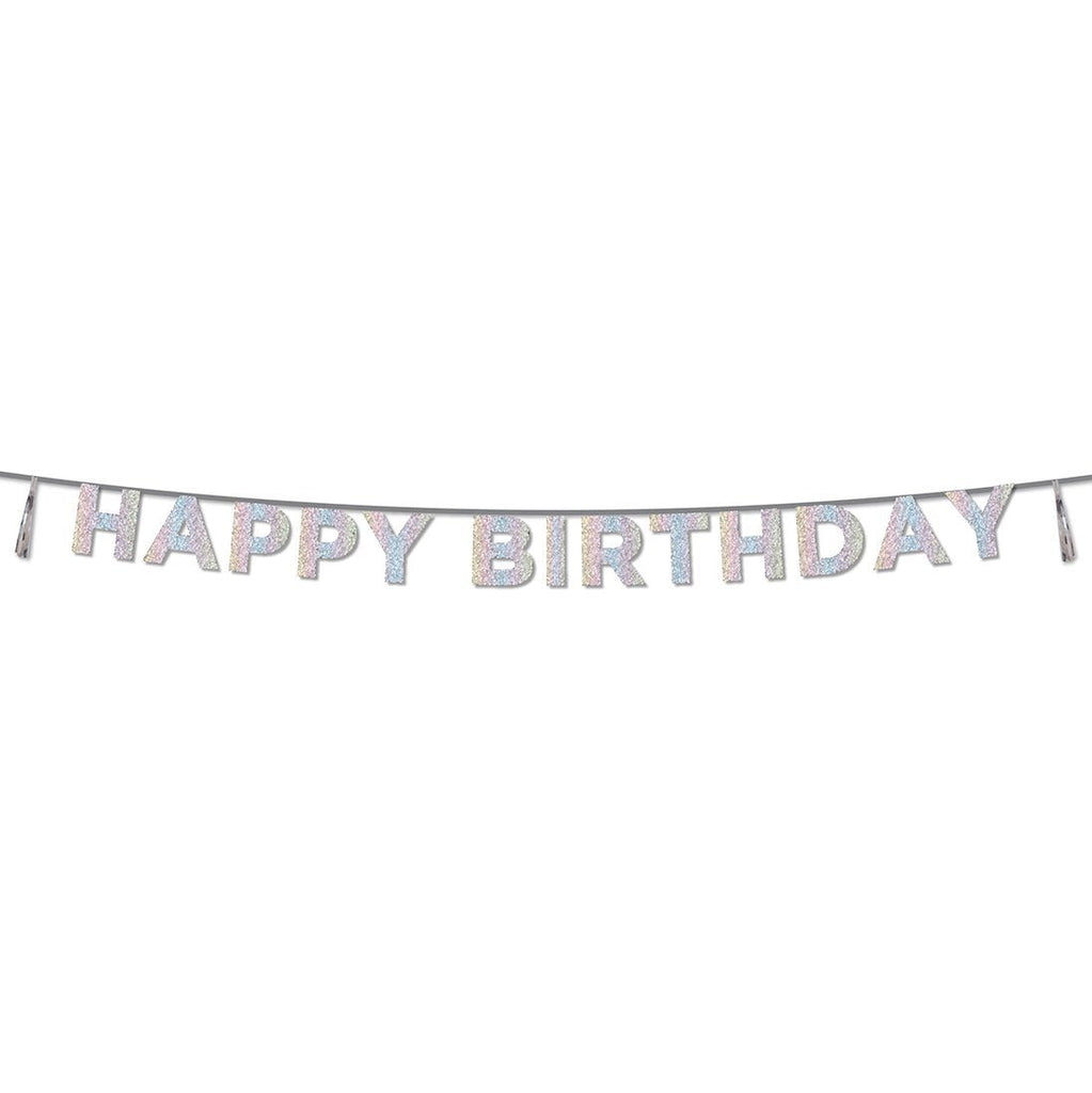 Happy Birthday Iridescent Glitter Banner - the unicorn store