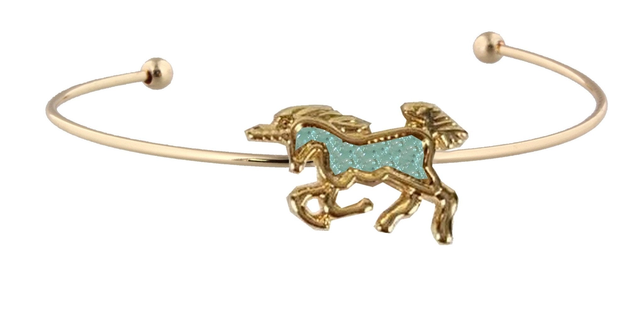 Jane Marie Kid's Bracelet Mint & Goldtone Unicorn Cuff One-Size