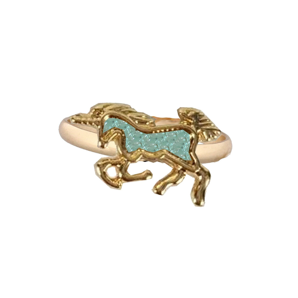 Kids Gold Ring with Mint Unicorn Druzy - the unicorn store