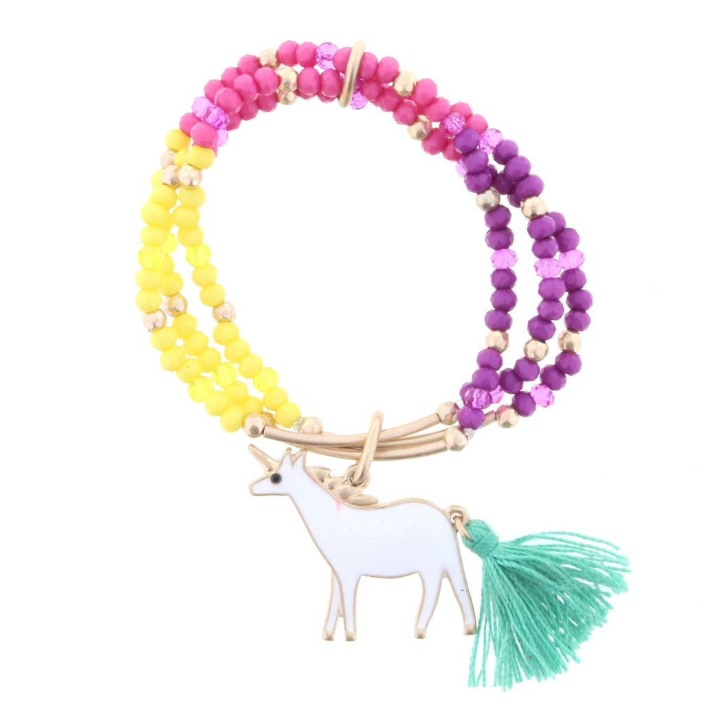 Kids Tropical Unicorn Tassel Tail Bracelet - the unicorn store
