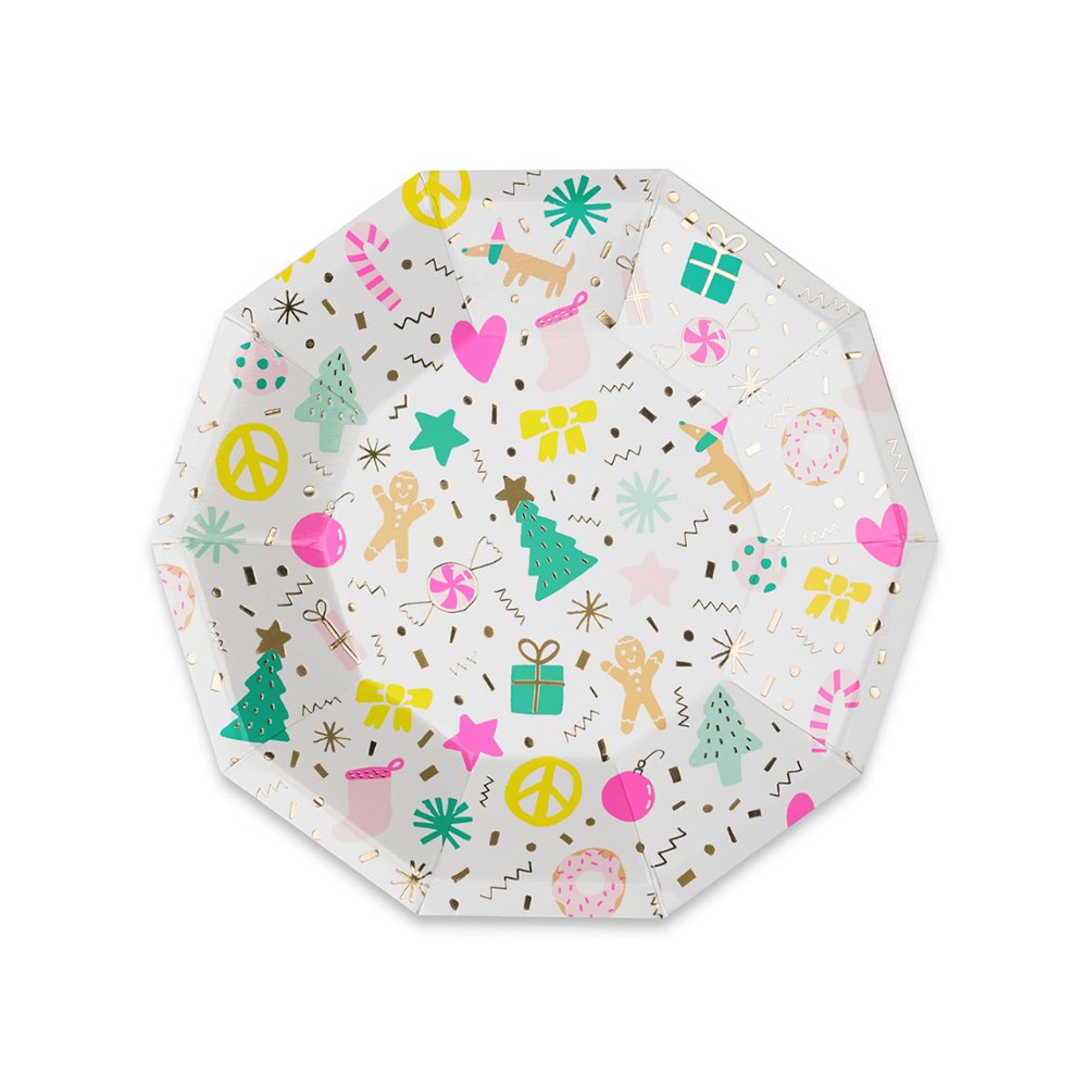 Merry & Bright Christmas Party Plates - the unicorn store