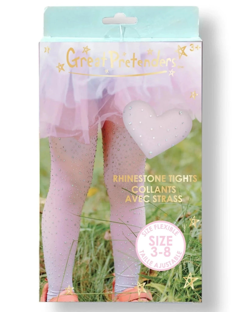 Ombre Rhinestone Tights Pink/White - Size Ages 3-8 yrs - the unicorn store