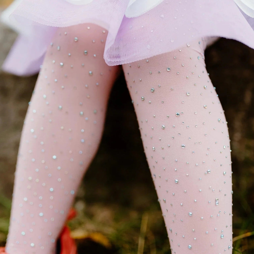 Ombre Rhinestone Tights Pink/White - Size Ages 3-8 yrs - the unicorn store