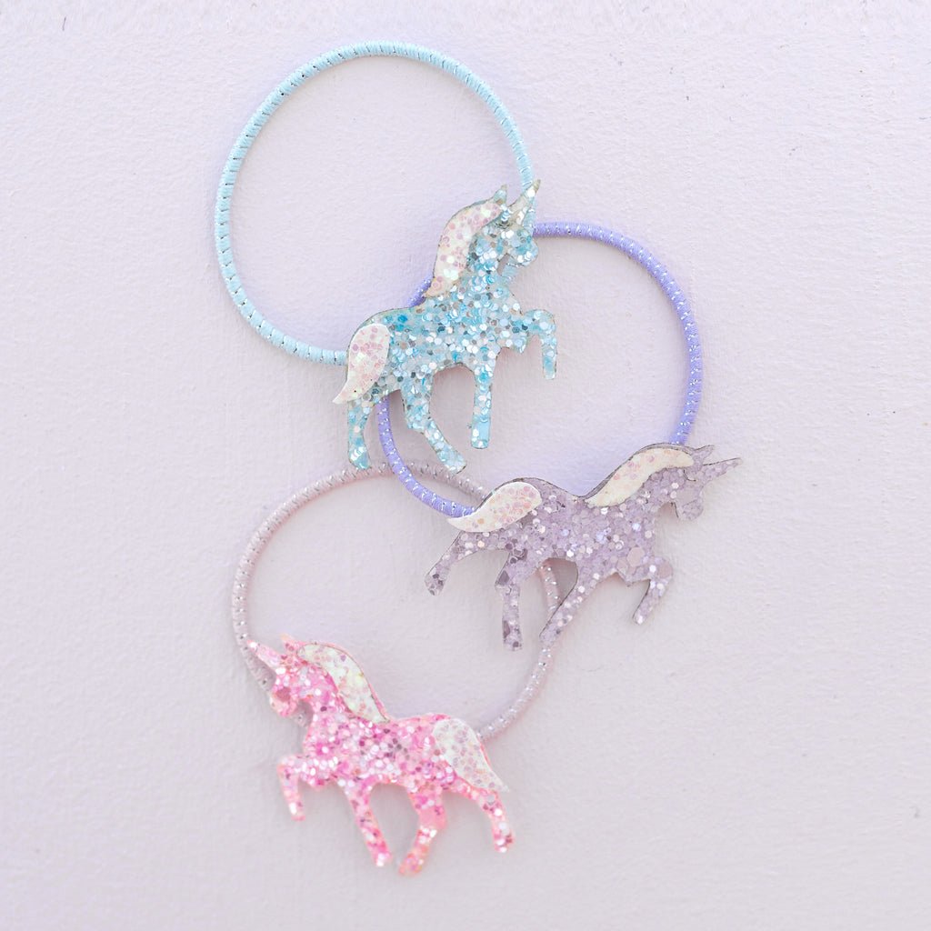 Pretty Pony Unicorn Ponytail Holders Set of 3 - the unicorn store