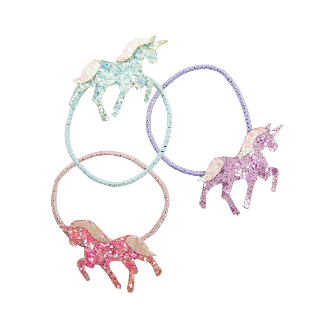 Pretty Pony Unicorn Ponytail Holders Set of 3 - the unicorn store