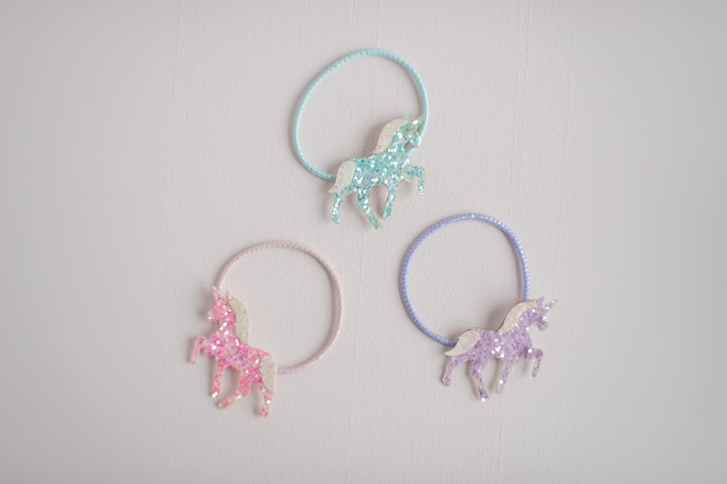 Pretty Pony Unicorn Ponytail Holders Set of 3 - the unicorn store