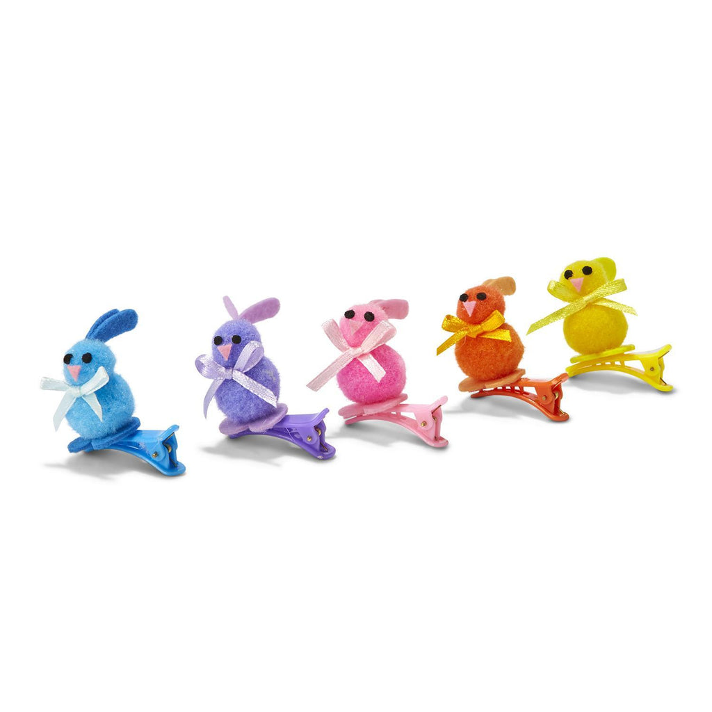 Rainbow Easter Chicks & Pom Pom Bunnies Clip-ons - the unicorn store