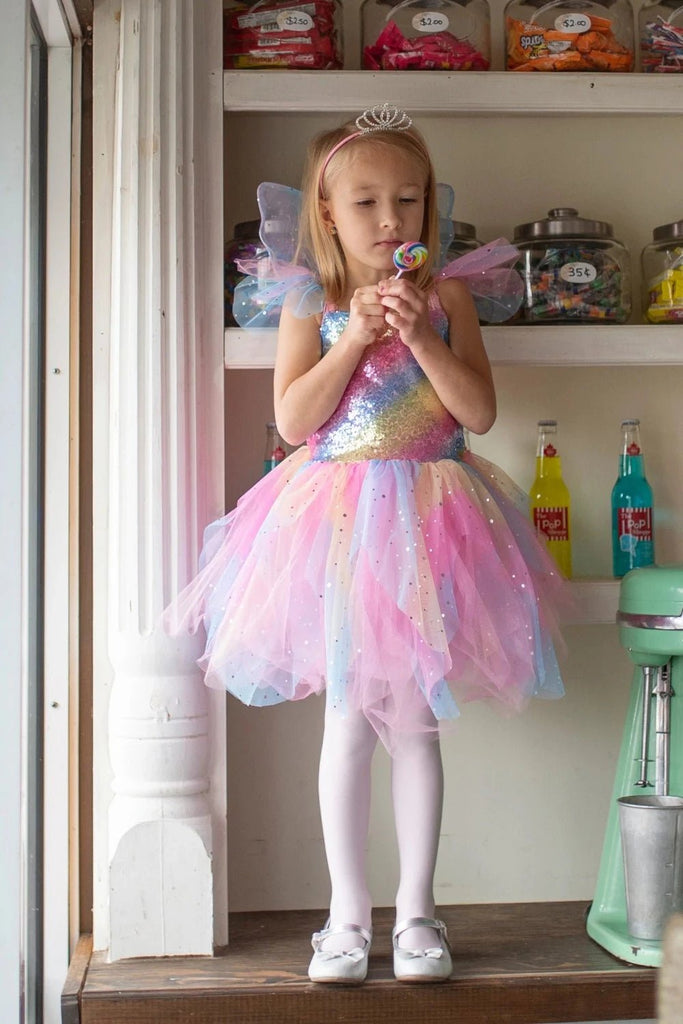 Rainbow Fairy Dress & Wings Size 5/6 - the unicorn store