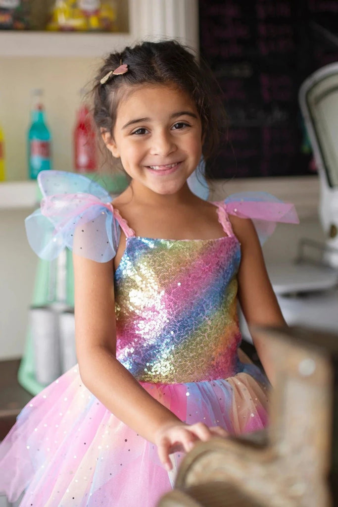 Rainbow Fairy Dress & Wings Size 5/6 - the unicorn store