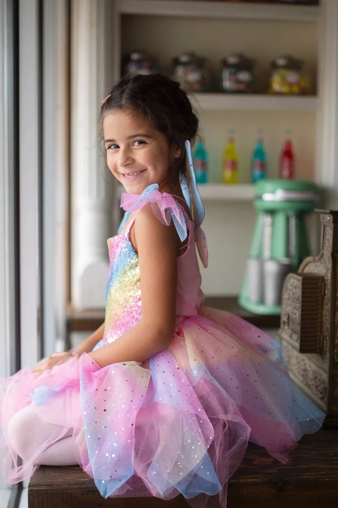 Rainbow Fairy Dress & Wings Size 5/6 - the unicorn store