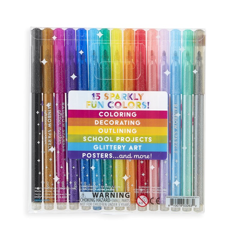 Rainbow Sparkle Glitter Markers - the unicorn store