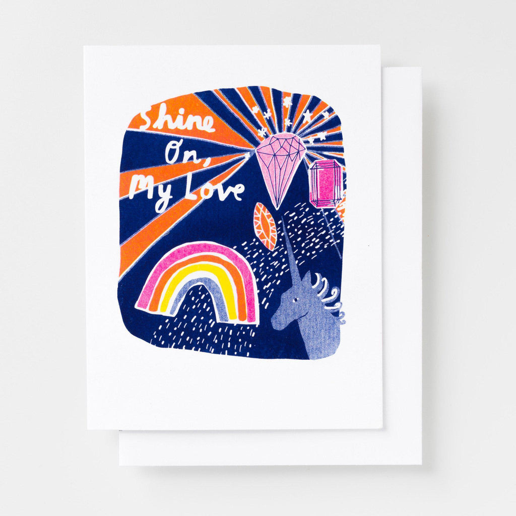 Shine On, My Love - Risograph Card - the unicorn store