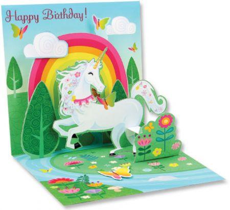 Spring Unicorn 3D Pop-Up Birthday Card - the unicorn store