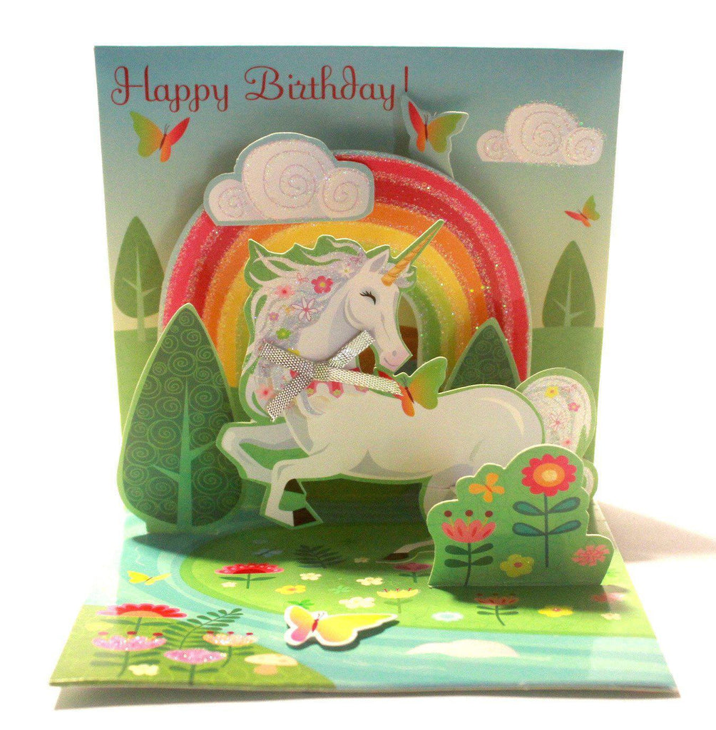 Spring Unicorn 3D Pop-Up Birthday Card - the unicorn store