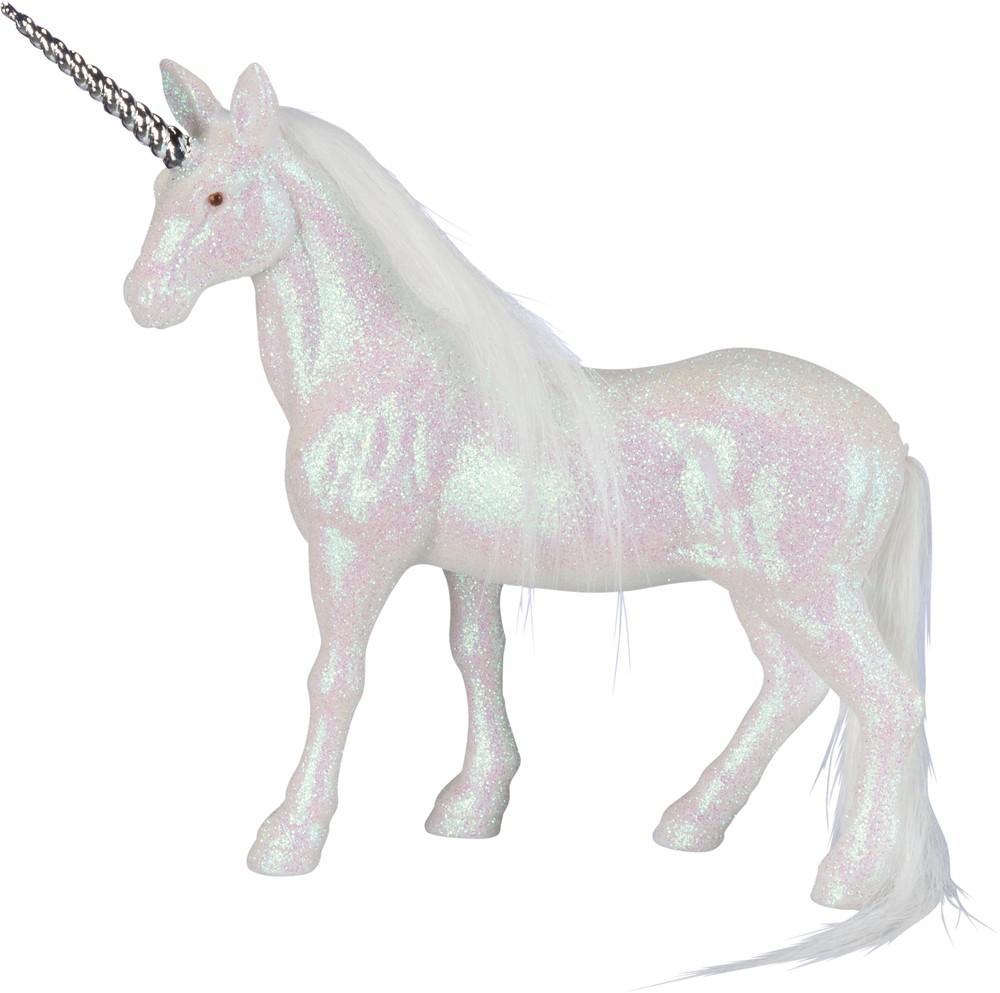 Standing Glitter Unicorn - White Iridescent 6" - the unicorn store