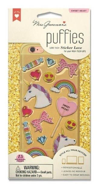 Sweetheart Candy Puffy Stickers - the unicorn store