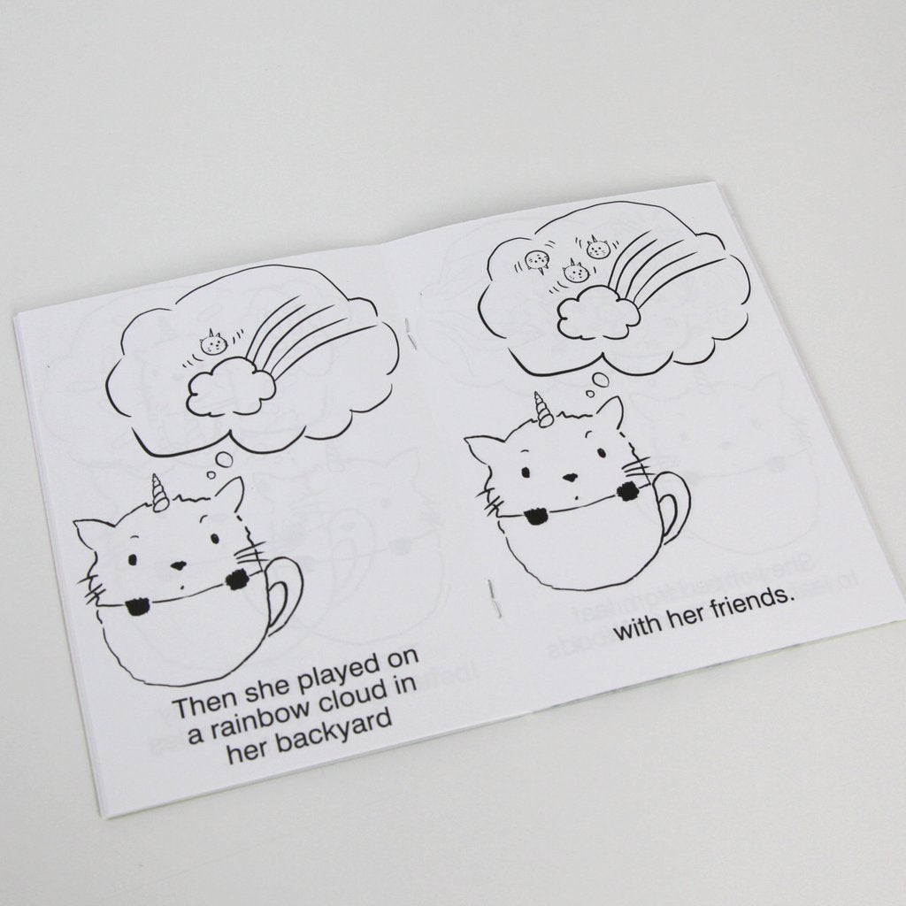 Unicorn Kitty in a Cup - Mini lou Coloring Book - the unicorn store