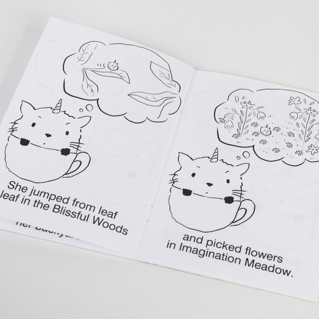 Unicorn Kitty in a Cup - Mini lou Coloring Book - the unicorn store
