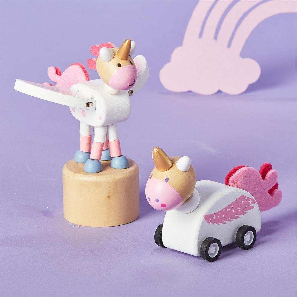 Unicorn Pull Back Racer & Push Puppet - the unicorn store