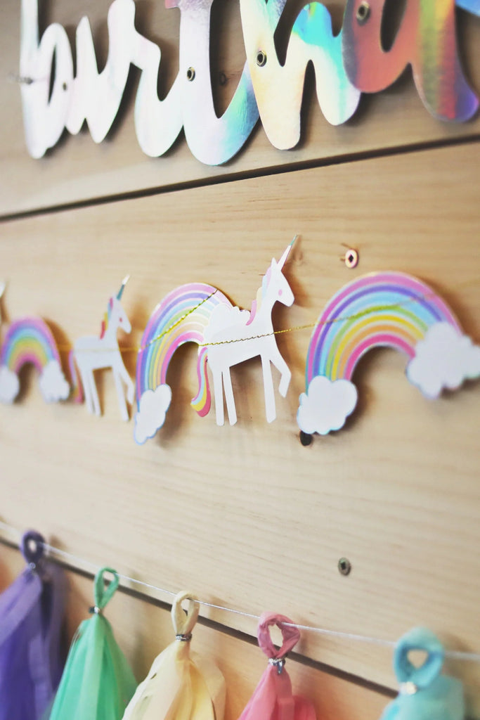 Unicorn & Rainbows Party Garland - the unicorn store