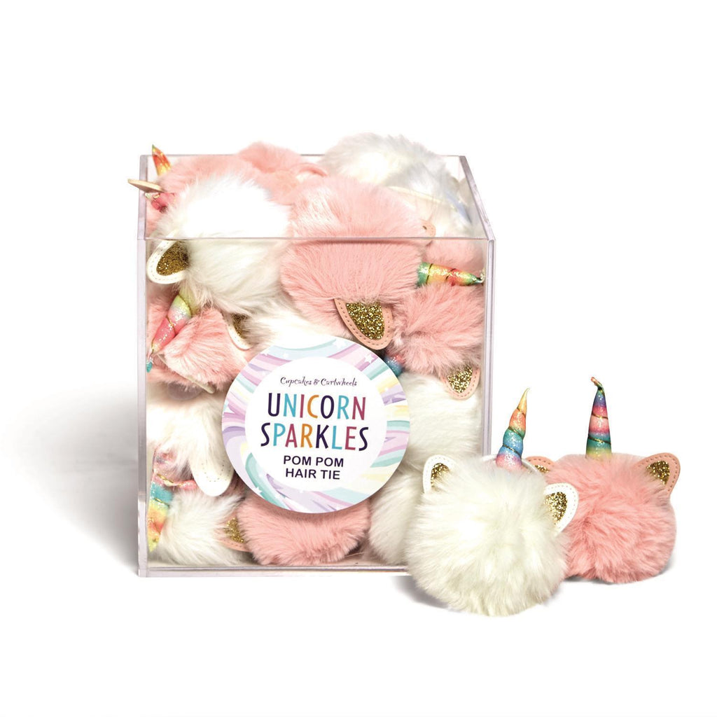 Unicorn Sparkles Pom Pom Hair Tie - the unicorn store