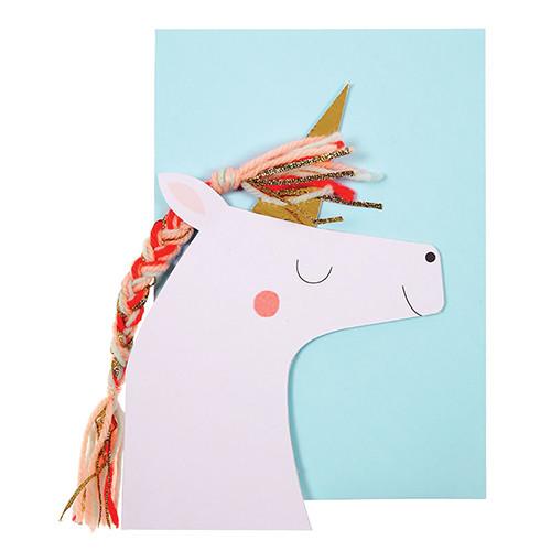 Unicorn with Colored Braid Card - the unicorn store