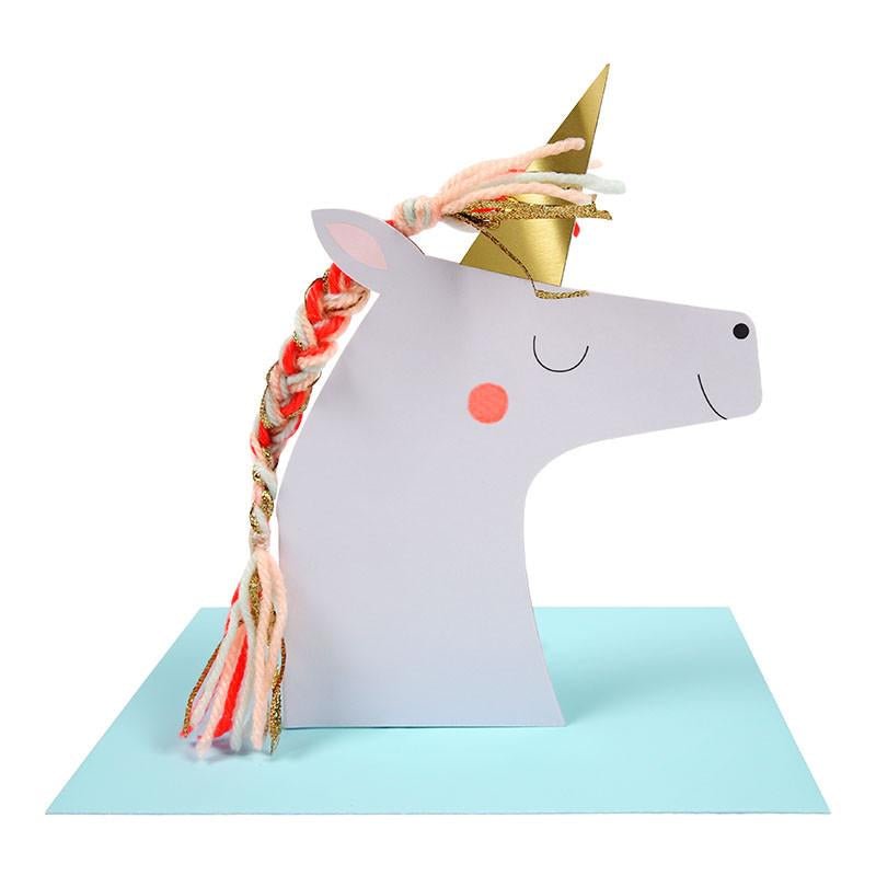Unicorn with Colored Braid Card - the unicorn store