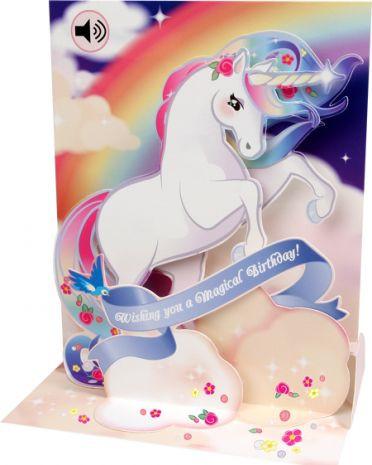 Unicorns & Rainbows Musical Pop-Up Birthday Card - the unicorn store