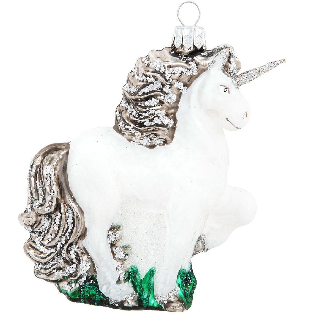 White Unicorn Glass Ornament - the unicorn store